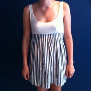 GLAM white and denim blue dress